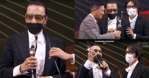 85岁谢贤夺得影帝,却因身体不适取消采访,谢霆锋发文恭喜父亲