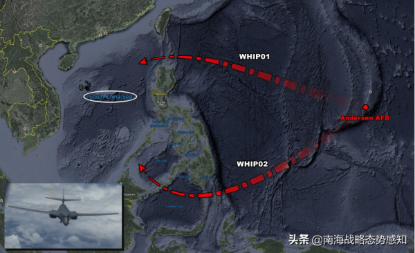 通常情況下美空軍轟炸機進入南海首選菲律賓呂宋島北側的巴士海峽