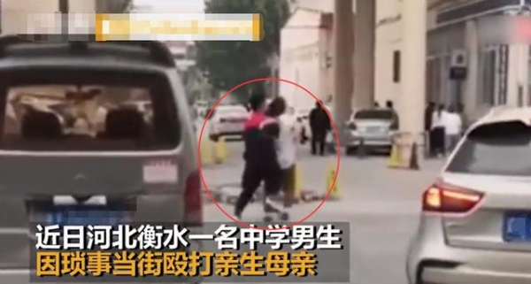 “混蛋！你敢打你妈？”河北少年当街殴打母亲引众怒，路人罚其下跪认错