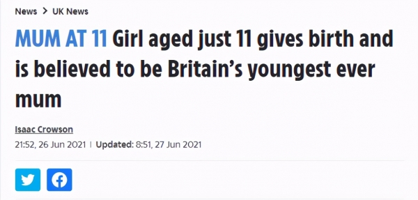 英国11岁女孩怀孕生子，孩子父亲身份成谜，引发专家担忧
