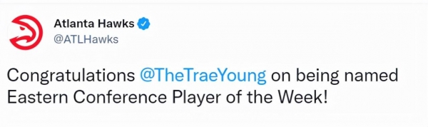 NBA官宣周最佳！特雷-杨布克场均30+分别当选，库里杜兰特获提名