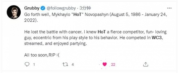 哀悼！乌克兰精灵王HoT因病去世，年仅35岁