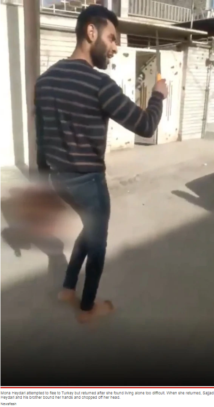 “荣誉谋杀”！伊朗男子残忍斩首17岁妻子，提着头颅面带微笑走在街上