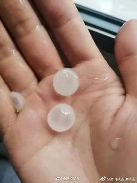 湖北暴雨大风冰雹来袭 网友晒实拍：冰雹下的真是太凶了