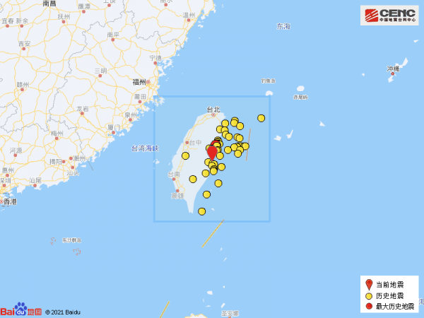 台湾花莲县发生5.9级地震，震中周边五年内4级以上地震254次