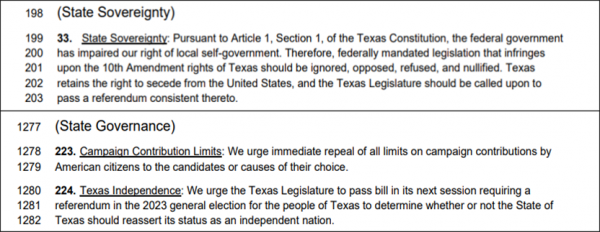 得克萨斯州共和党通过最新党纲：提议就“得州脱美”举行全民公投