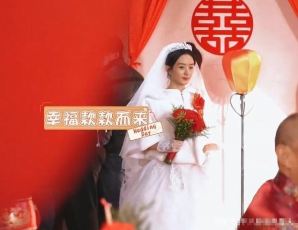 赵丽颖新剧曝光婚礼花絮 还原乡村露天婚席连换两套婚服