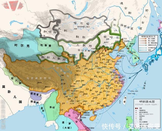 图-明神宗时期世界地图尽管明朝北方疆土萎缩,但明朝尚武风骨不减,从