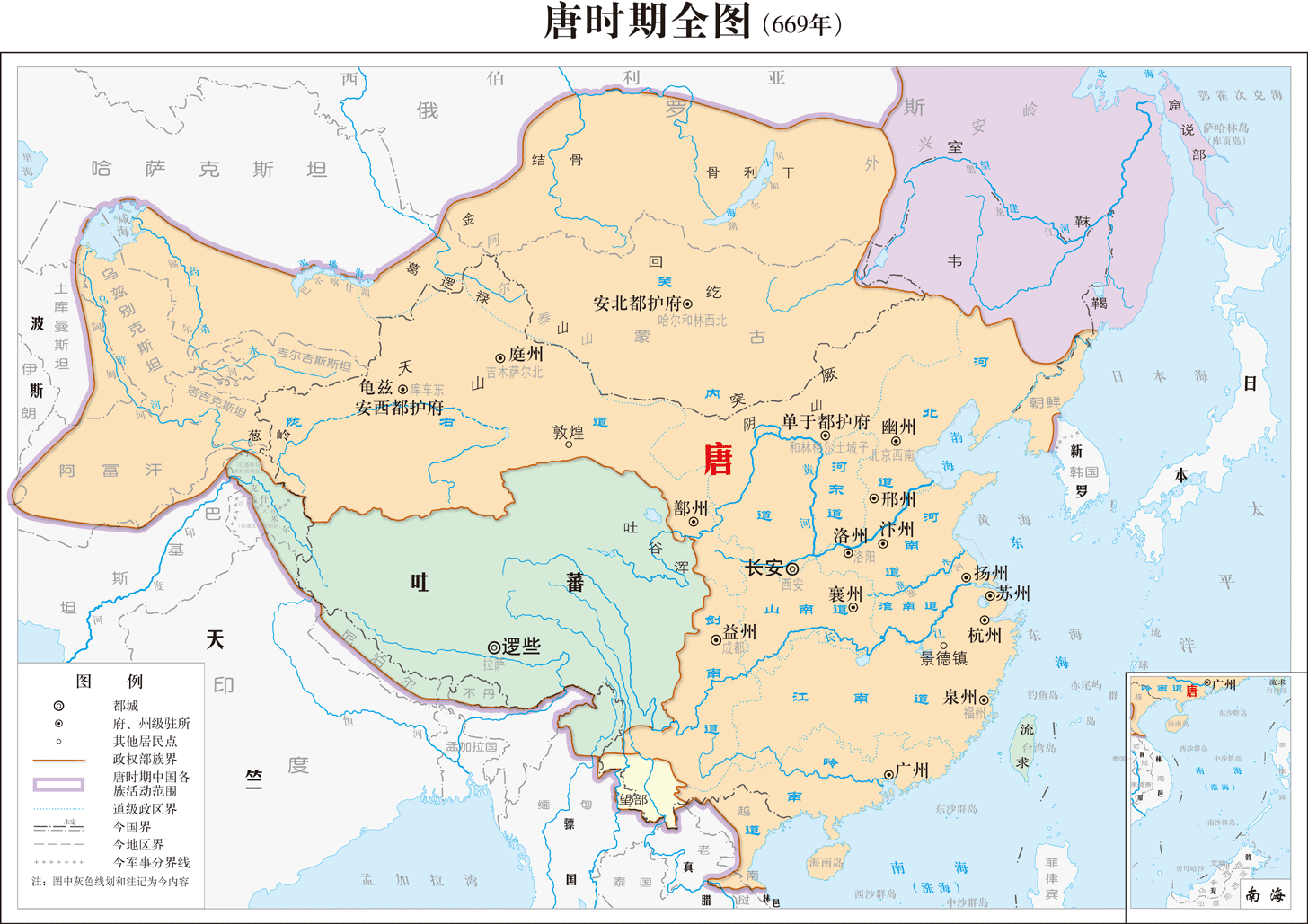 唐朝详细地图图片