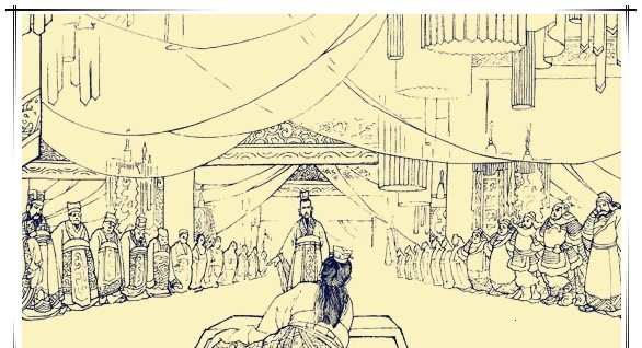 反问："今天与诸位据荆州之地，守父亲基业，观望天下，为何不可以呢？"早在官渡之战（公元200年）前夕