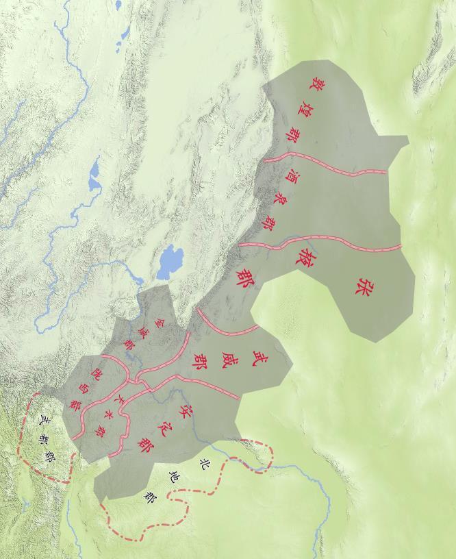 交趾刺史部:领有南海郡,郁林郡,苍梧郡,交趾郡,合浦郡,九真郡,日南郡