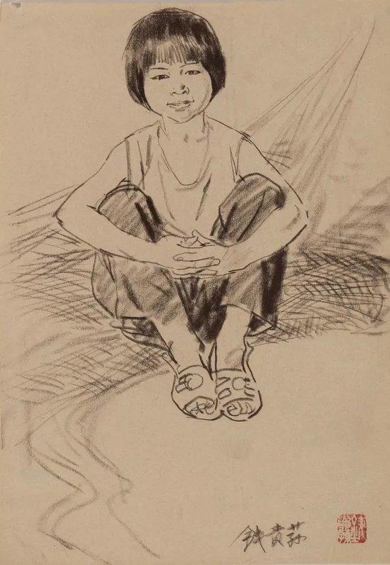 渔家姑娘 40x28cm 速写 1981年
