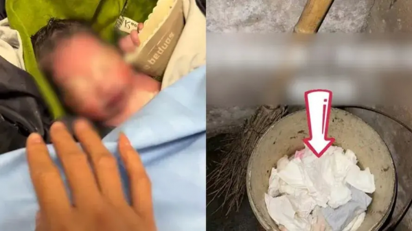 心痛!女子在一工厂公厕垃圾桶内发现一名弃婴