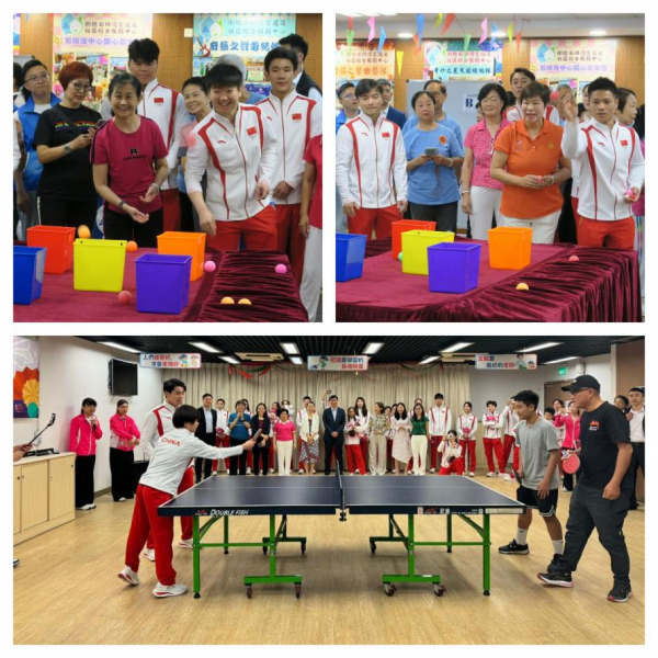 9月2日，内地奥运健儿分别到访不同的社区服务机构与市民互动。图源：澳门电台。