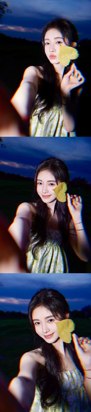 鞠婧祎青草味夏日写真 穿吊带裙露白嫩肌肤