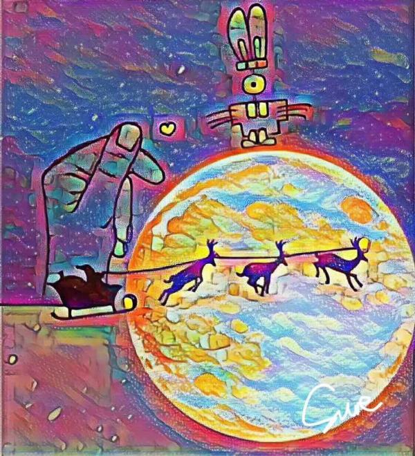 鲍硕漫画，“比心”月亮上的“玉兔二号”