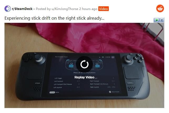 首批Steam Deck用户已有人报道出现摇杆漂移