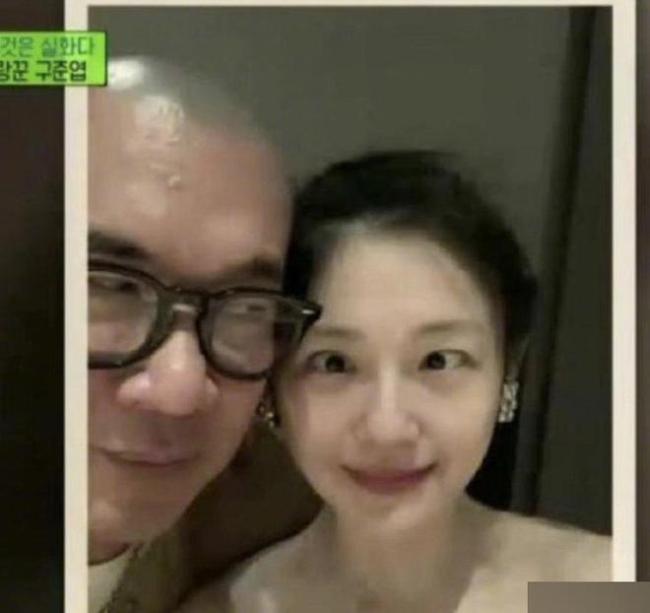 具俊晔晒与大S亲吻照 大S穿抹胸裙装皮肤白心情好