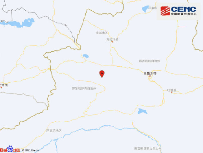 新疆塔城地区乌苏市附近发生4.7级左右地震
