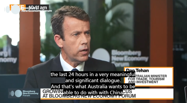 中美元首视频会晤后 澳贸易部长：寻求与中国接触